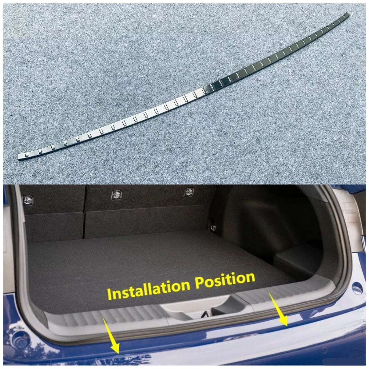 Black Titanium Rear Outer Guard Bumper Cover Trim for Toyota Prius (2023-2024)