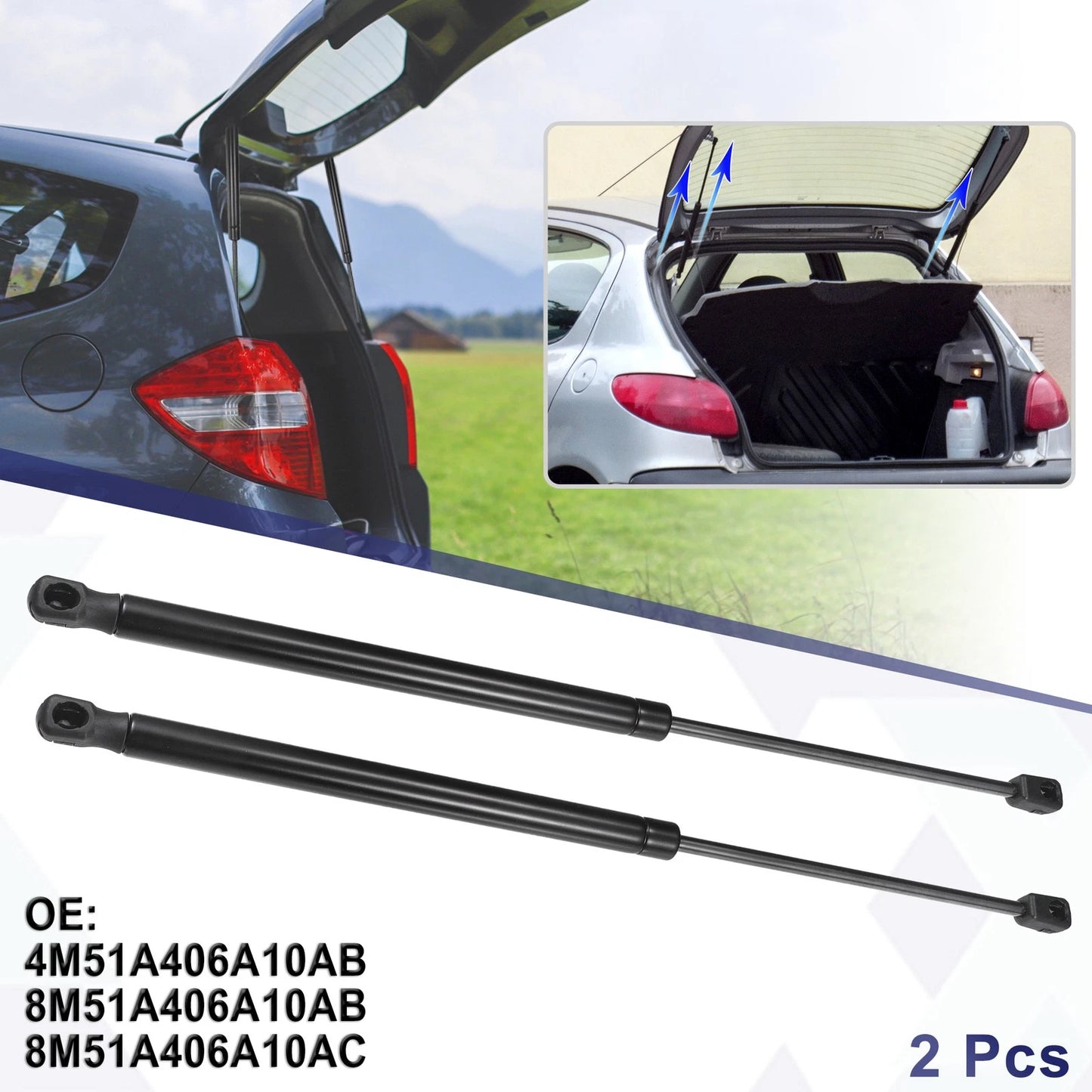 2 x Rear Hatch Lift Supports for Ford Focus (2004-2012)