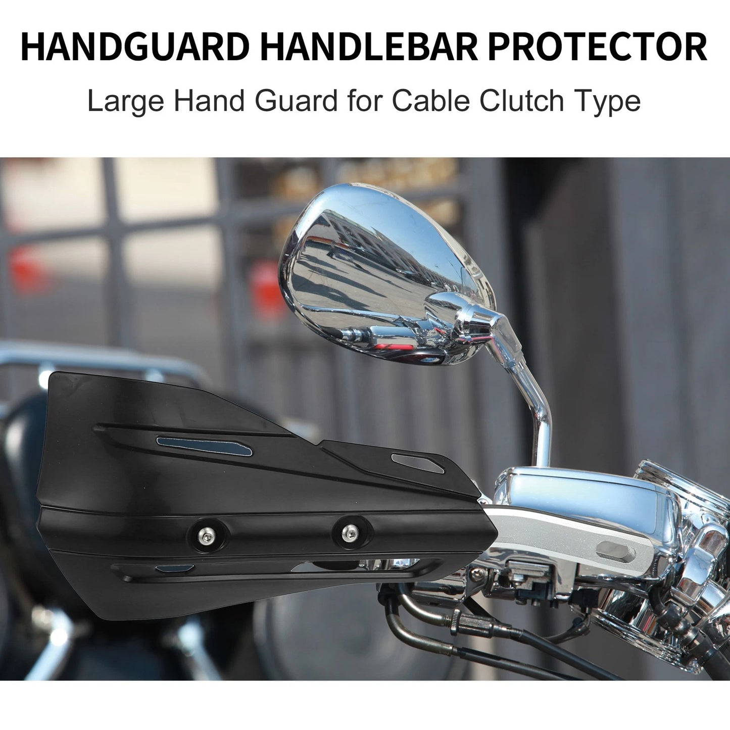 Set Universal Coffin Cut Large Handlebar Hand Guards for Motorcycle