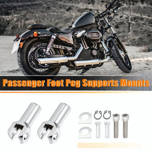 Passenger Foot Peg Footrest Mounts Clevis for Harley Softail Silver Tone