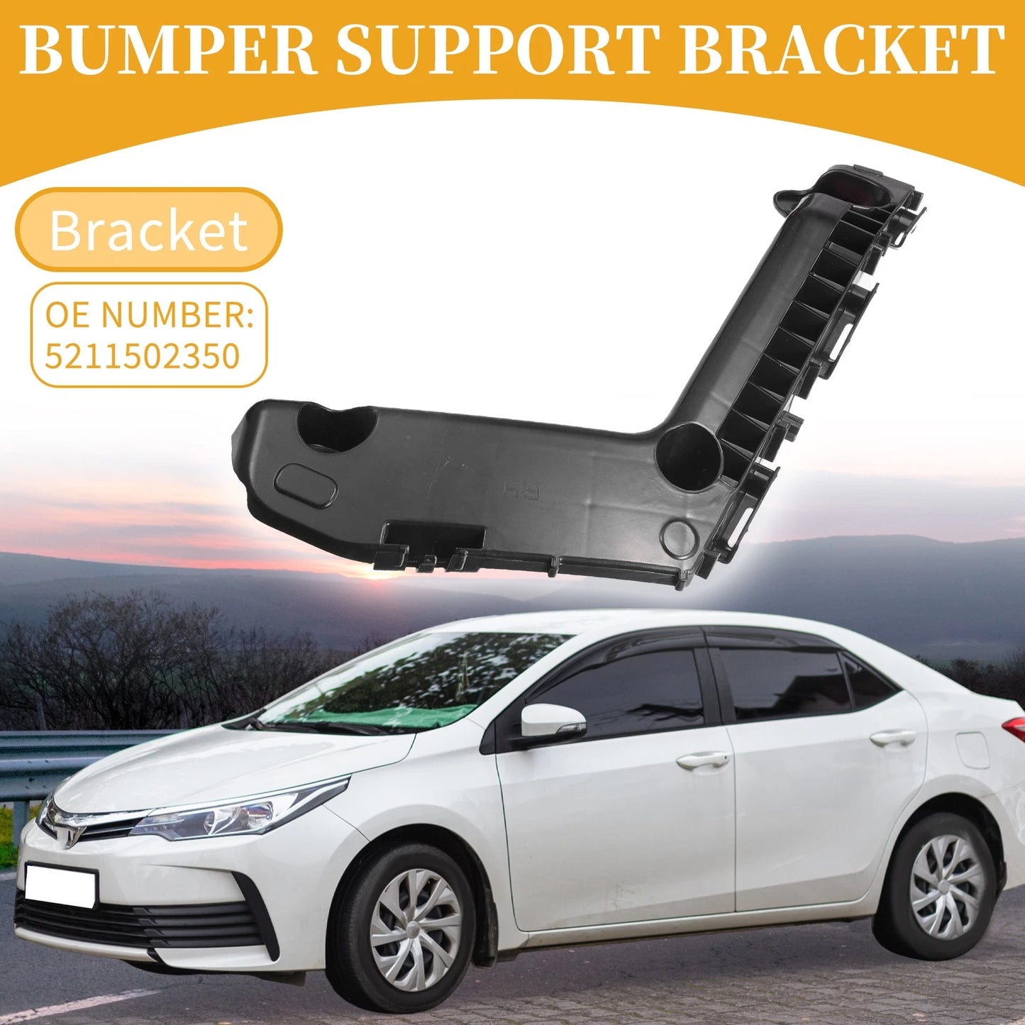 1 Pc / RH Side Front Bumper Support Bracket for Toyota Corolla (2017–2019)