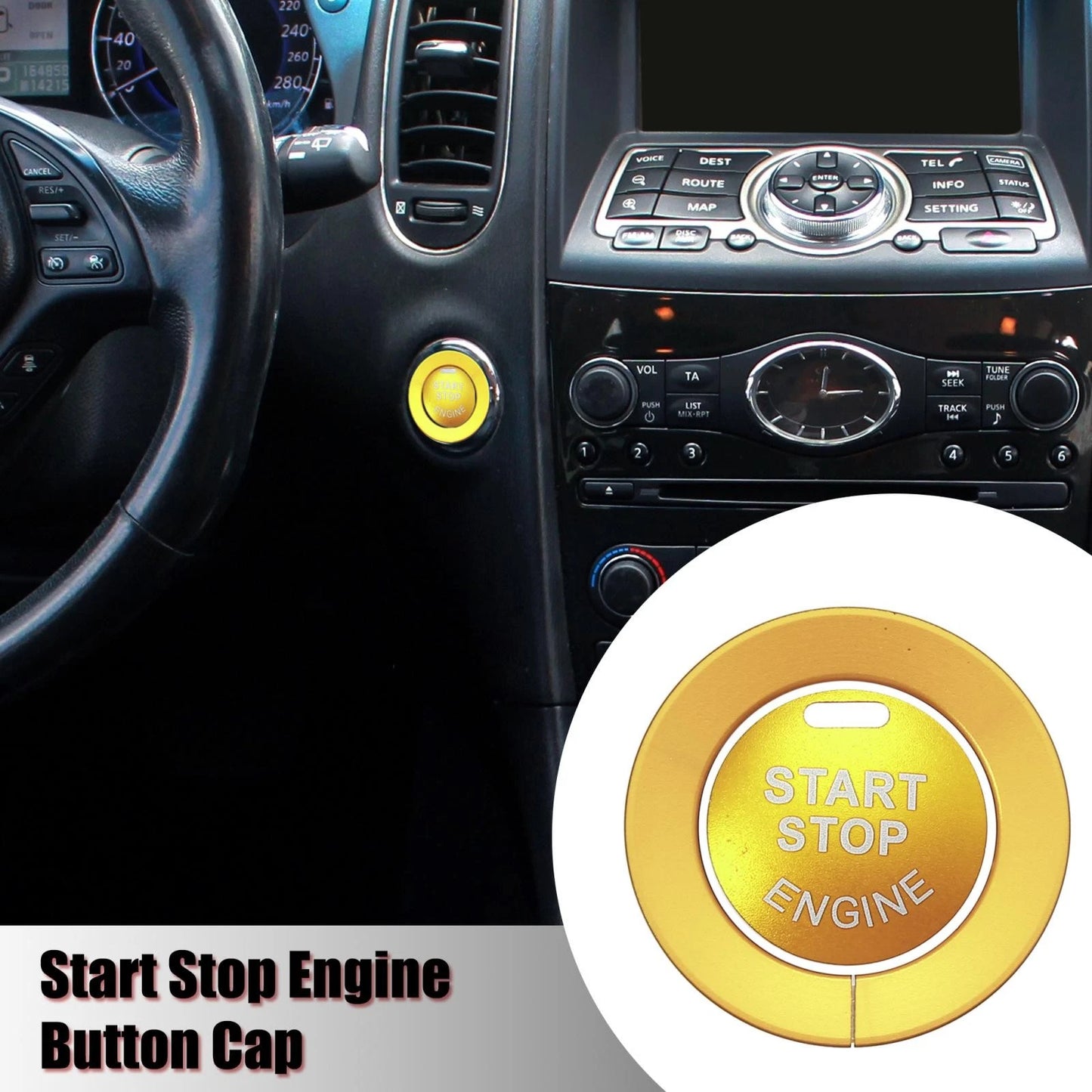 Engine Push Start Stop Button Cover Stickers for Infiniti Q50 Q60 QX60