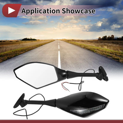 Motorcycle Rear View Mirrors for Honda CBR600RR 2003-2014 - Black Aluminum