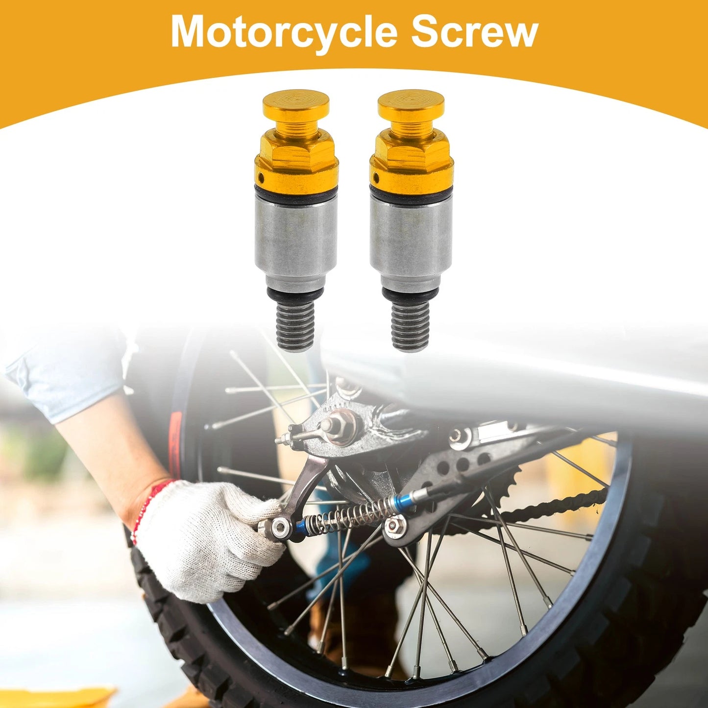 Motorcycle Screw M5x0.8 Fork Air Bleeder Valve Gold Tone 2 x for Motorcycle