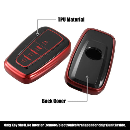 4 Button Remote Key Fob Cover Case Red for Toyota RAV4 Camry Corolla (2018-2022)