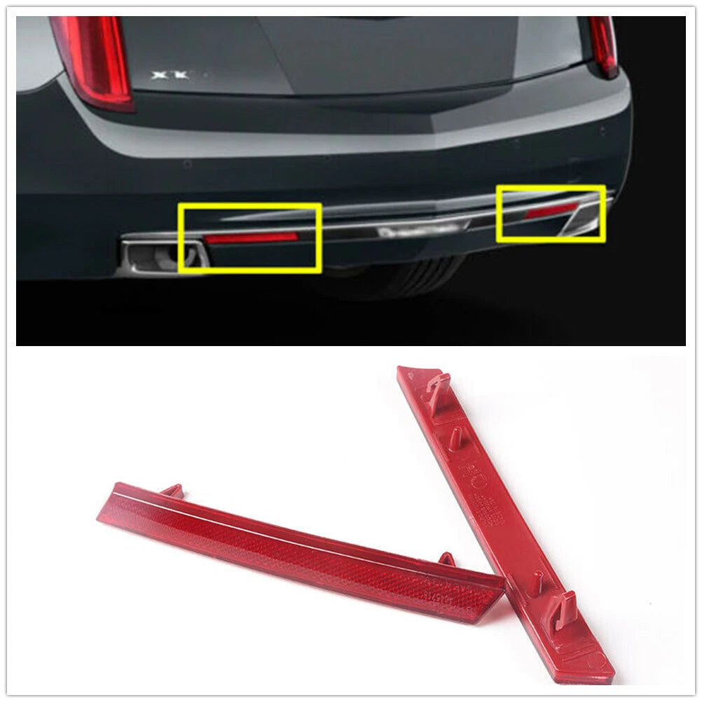 2 x Rear Bumper Lower Red Reflector Covers for Cadillac XTS (2013-2017)