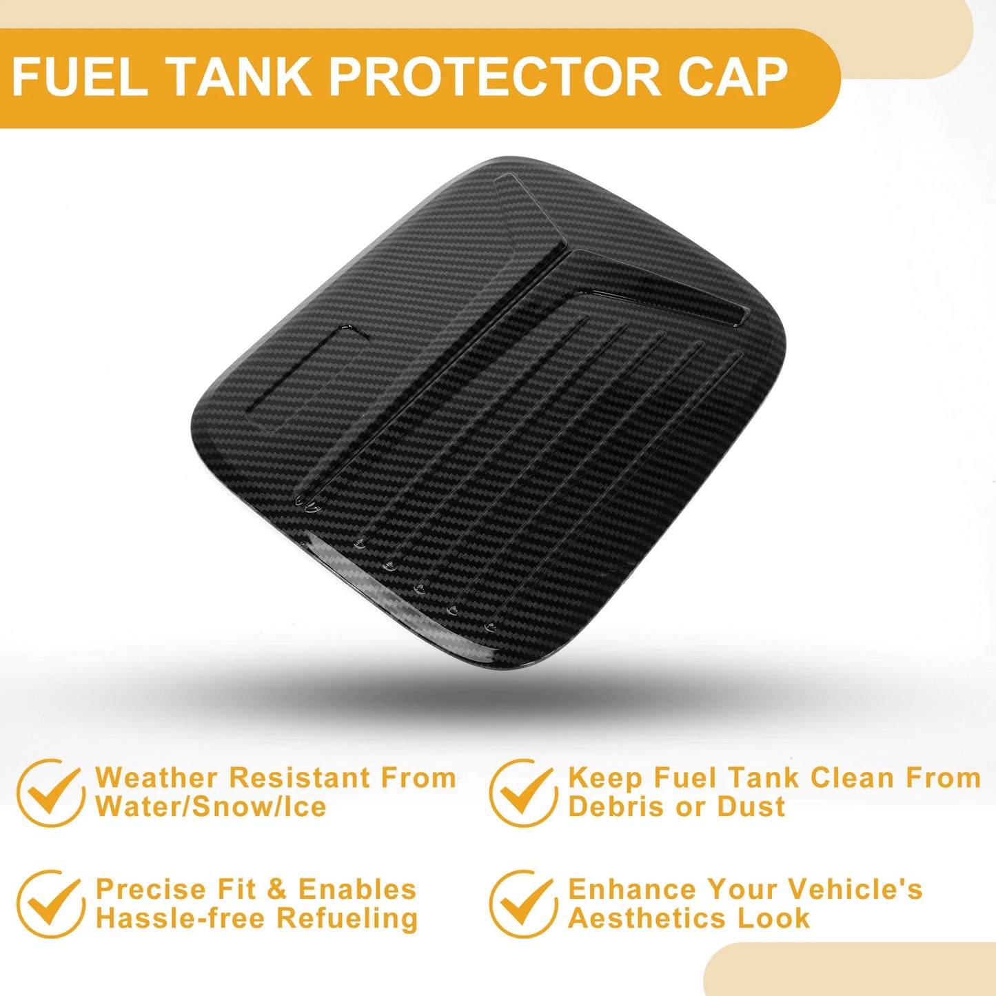 Fuel Tank Door Cap for Mitsubishi Pajero (2020-2025) Carbon Fiber Black
