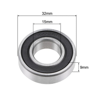 Ball Bearing / 15x32x9mm / Double Sealed ABEC-1 Z1 5pcs for All Makes