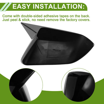 Gloss Black Mirror Cover Caps for Ford Mustang (2015-2023)