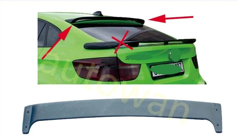 Unpainted ABS Rear Roof Spoiler for BMW X6 E71 E72 (2008-2014)