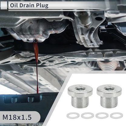M18x1.5 0.71" Height Engine Oil Drain Plug with Gasket for Car Motorcycle