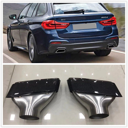 2 x Carbon Fiber Exhaust Muffler Pipes for 2019 BMW 5-Series (2019)