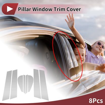 8 Pcs Chrome Silver Door Pillar Trim for Peugeot 508 (2011-2018)