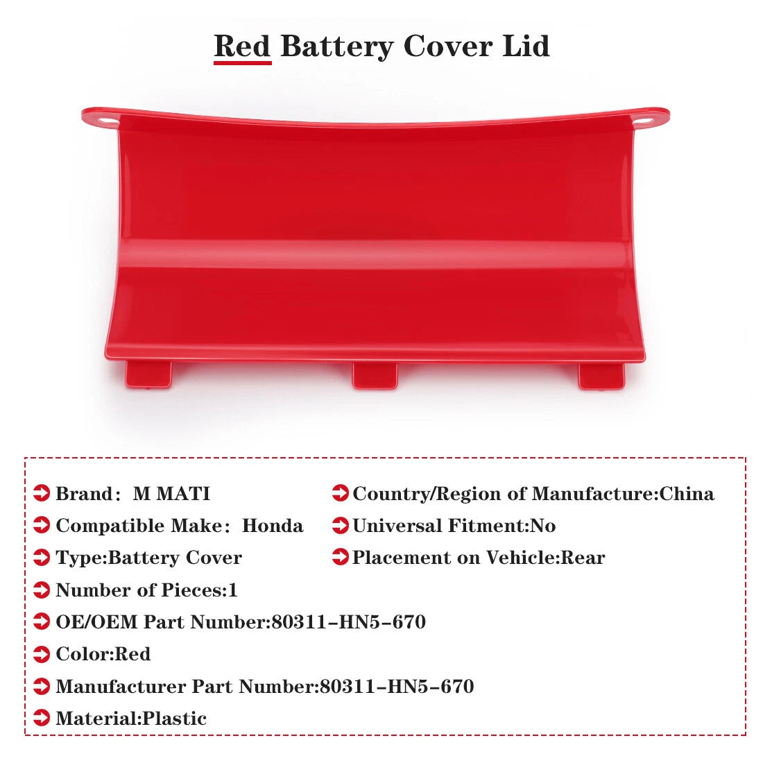 Battery Cover Lid for Honda TRX350 Rancher (2000-2003)