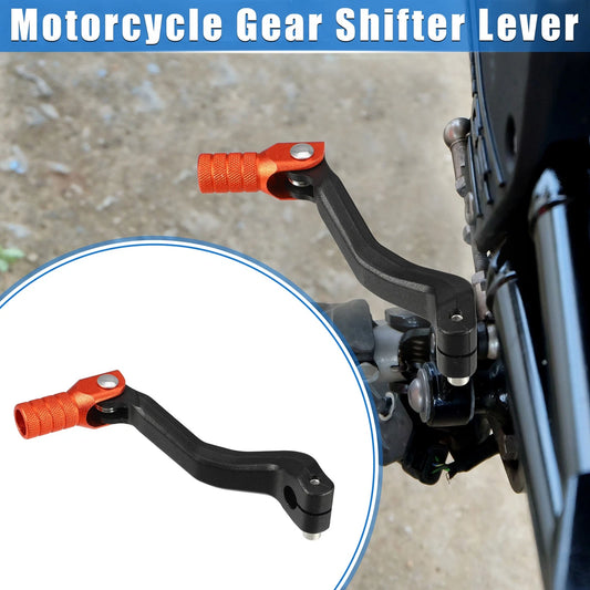 Gear Shifter Lever Universal Folding Aluminum Alloy Orange Black for Motorcycle