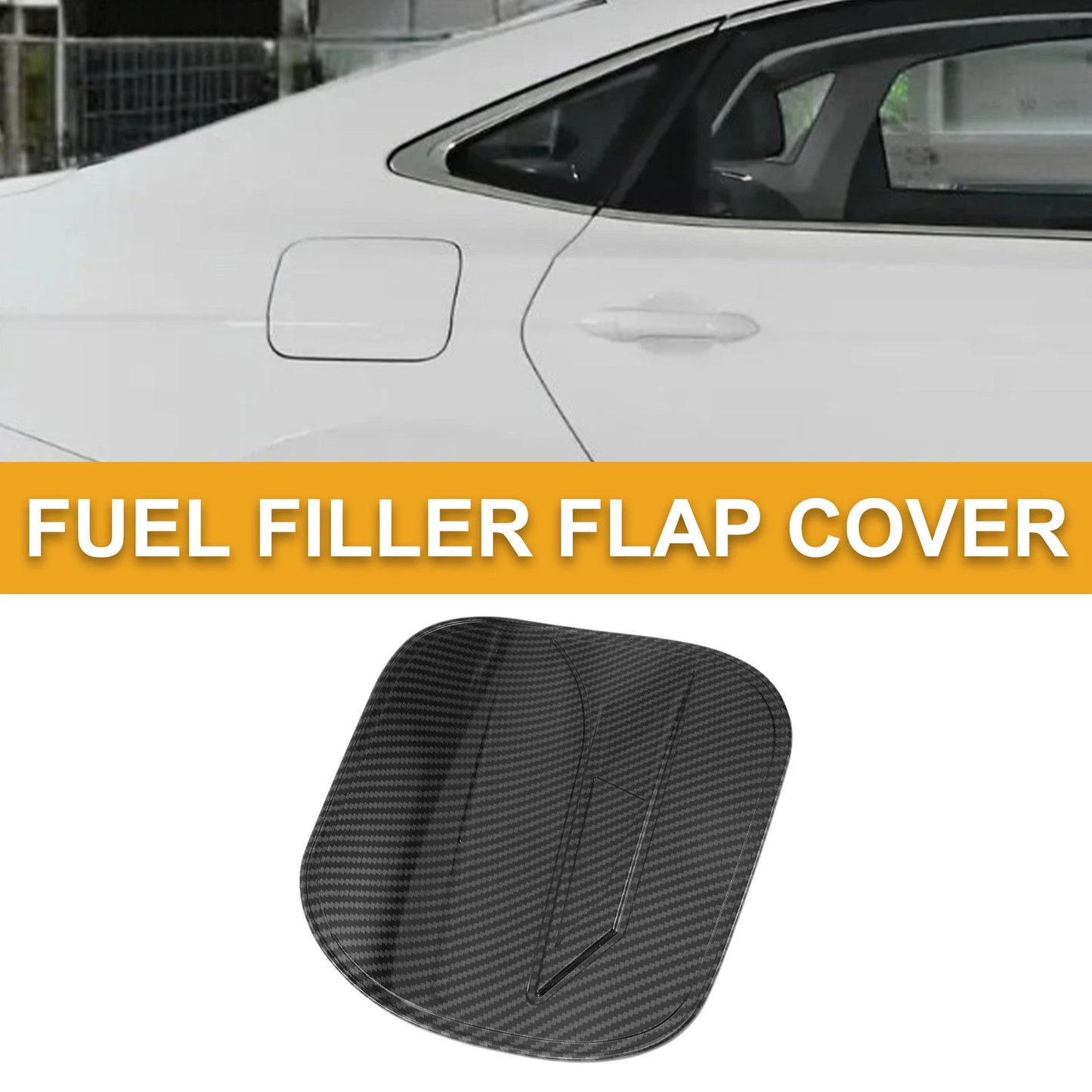 Fuel Tank Door Cap for Toyota CHR 2018-2025 Carbon Fiber Black