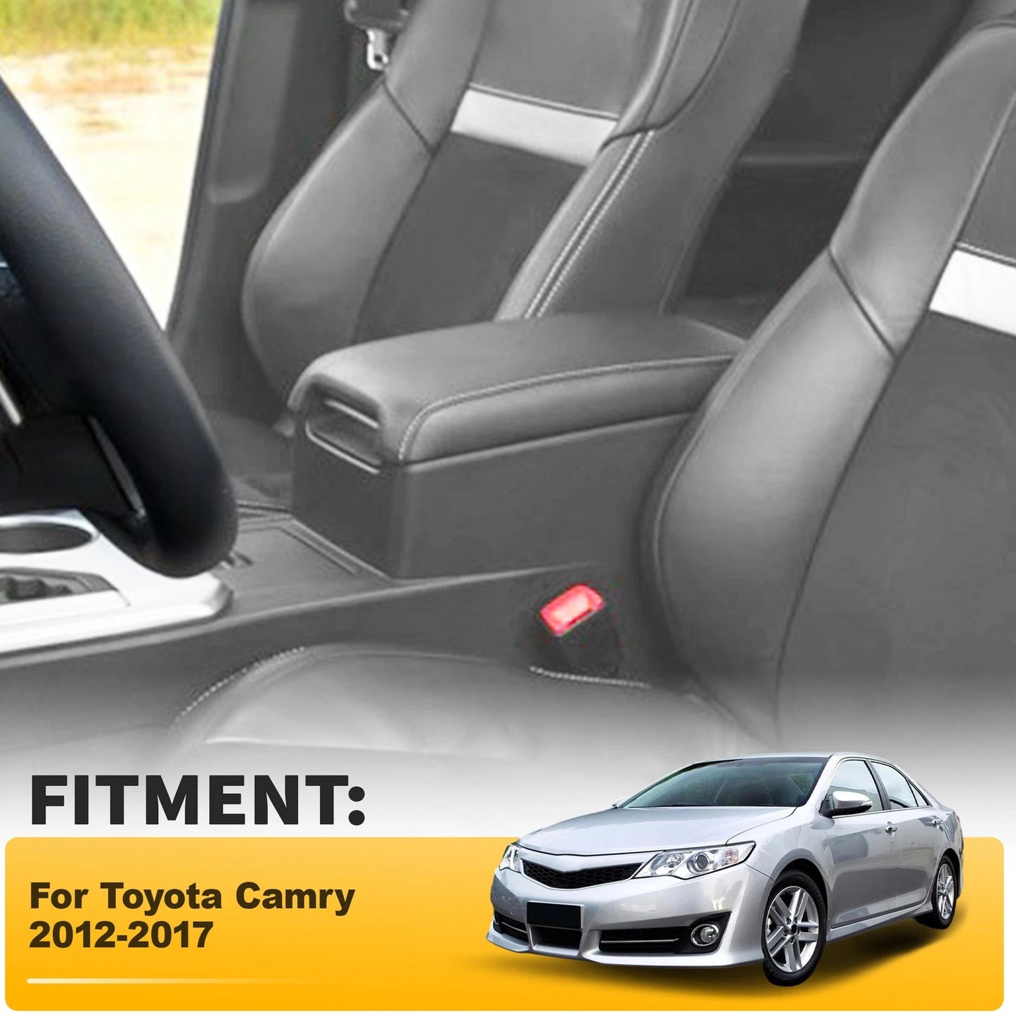 Middle Console Arm Rest Cover Gray for Toyota Camry (2012–2017)