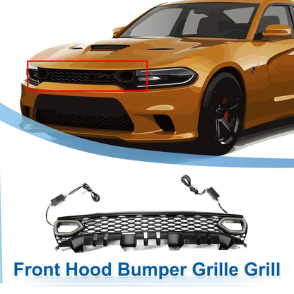Front Upper Hood Bumper Grille Plastic Grill for Dodge Charger (2015 - 2023)