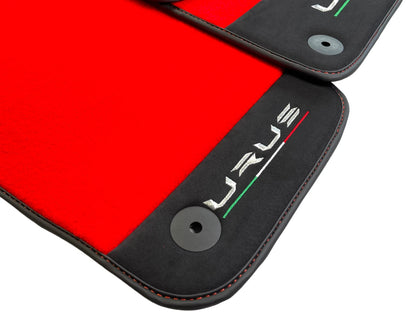 Red Floor Mats for Lamborghini Urus 2018-2024 with Alcantara Leather