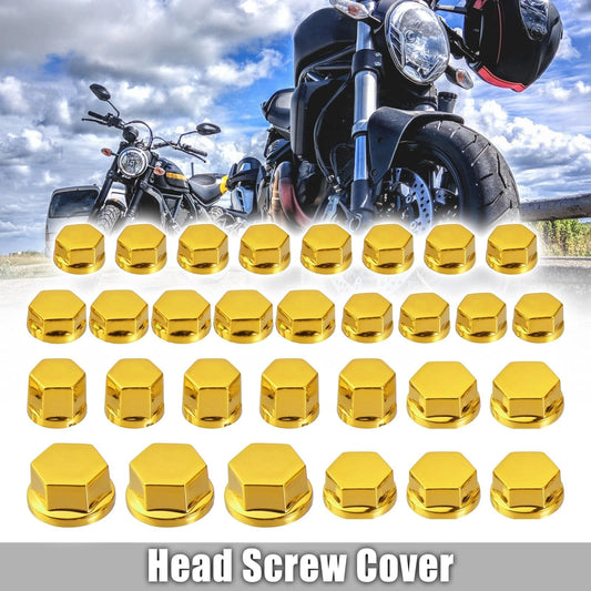 1 Set Screw Cap for Motorcycle Motorbike Screw Nut Bolt Cap Decoration Gold Tone