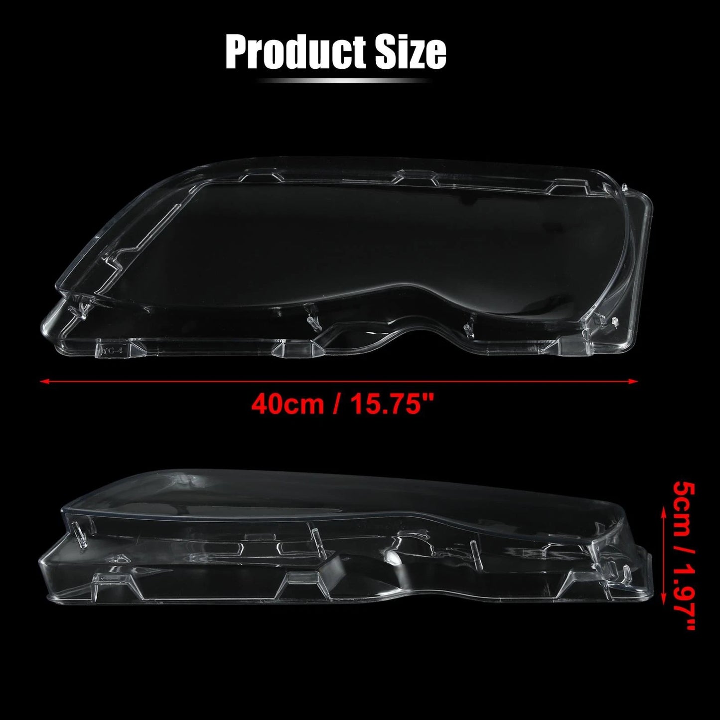 Car Front Headlight Lens Cover for BMW E46 2002-2005 (2 x Covers)