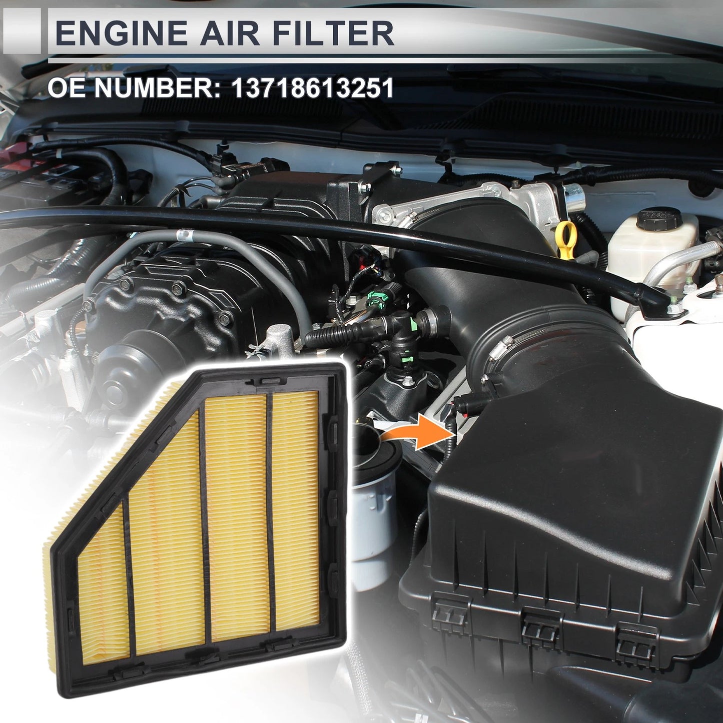 Engine Air Filter for BMW 540i Base 3.0L L6 Gas (2018-2020) - 1 Pcs