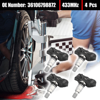 4 x 433MHz Tire Pressure Monitor Sensors for BMW 335i 328i 435i (2007-2016)