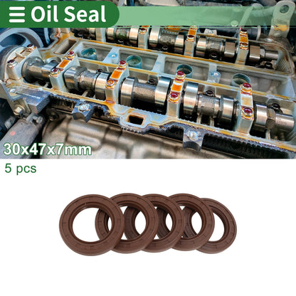 Oil Seal 30x47x7mm FKM Rubber High Pressure Brown 5 x for Make Model