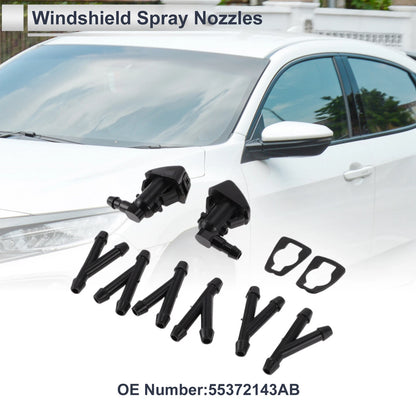 Windshield Washer Nozzle w/ 6-Pc Y Hose Connector for Jeep