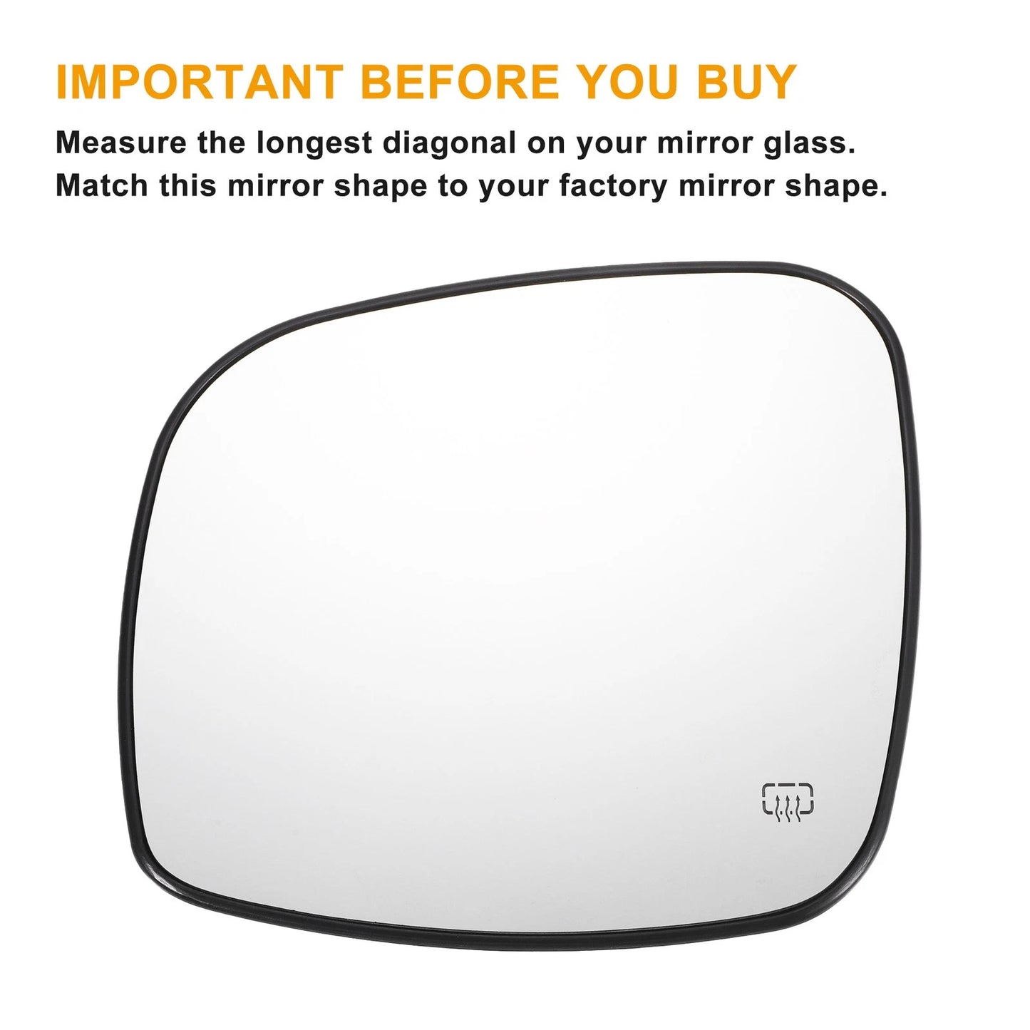 Right Side White Mirror Glass w/ Back Heated for CHRYSLER DODGE RAM