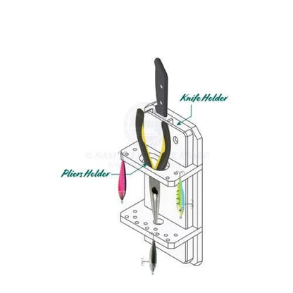 Knife & Pliers Holder UV Stabilised for Marine Use, Holds 15 Lures