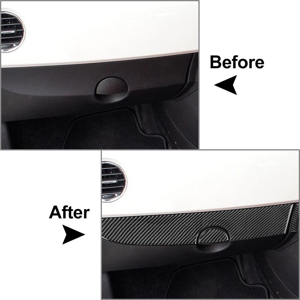 3 x Co-pilot Dashboard Panel Covers Carbon Fiber for Fiat 500 (2012-2015)
