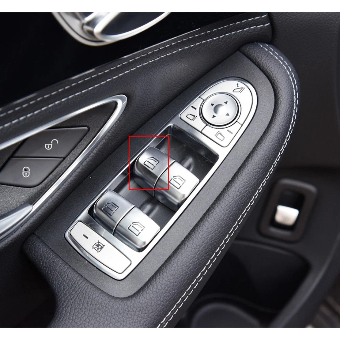 Front Left Window Master Switch Knob Cover for Mercedes C W205 (2015-2023)