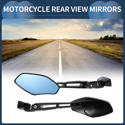Set Motorcycle Rear View Mirrors Black Aluminum for Suzuki GSXR 600 750 1000