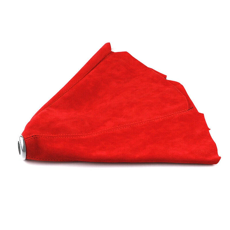 Red Suede Leather Shift Knob Boot Cover for Universal Cars