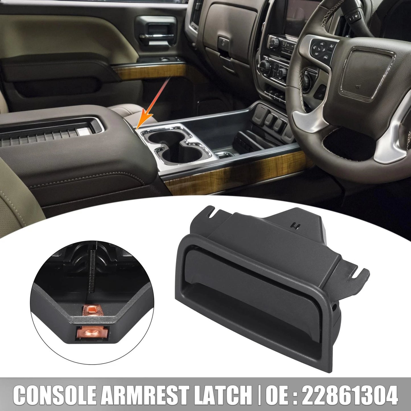 Center Console Armrest Lid Latch Handle for Chevrolet Silverado