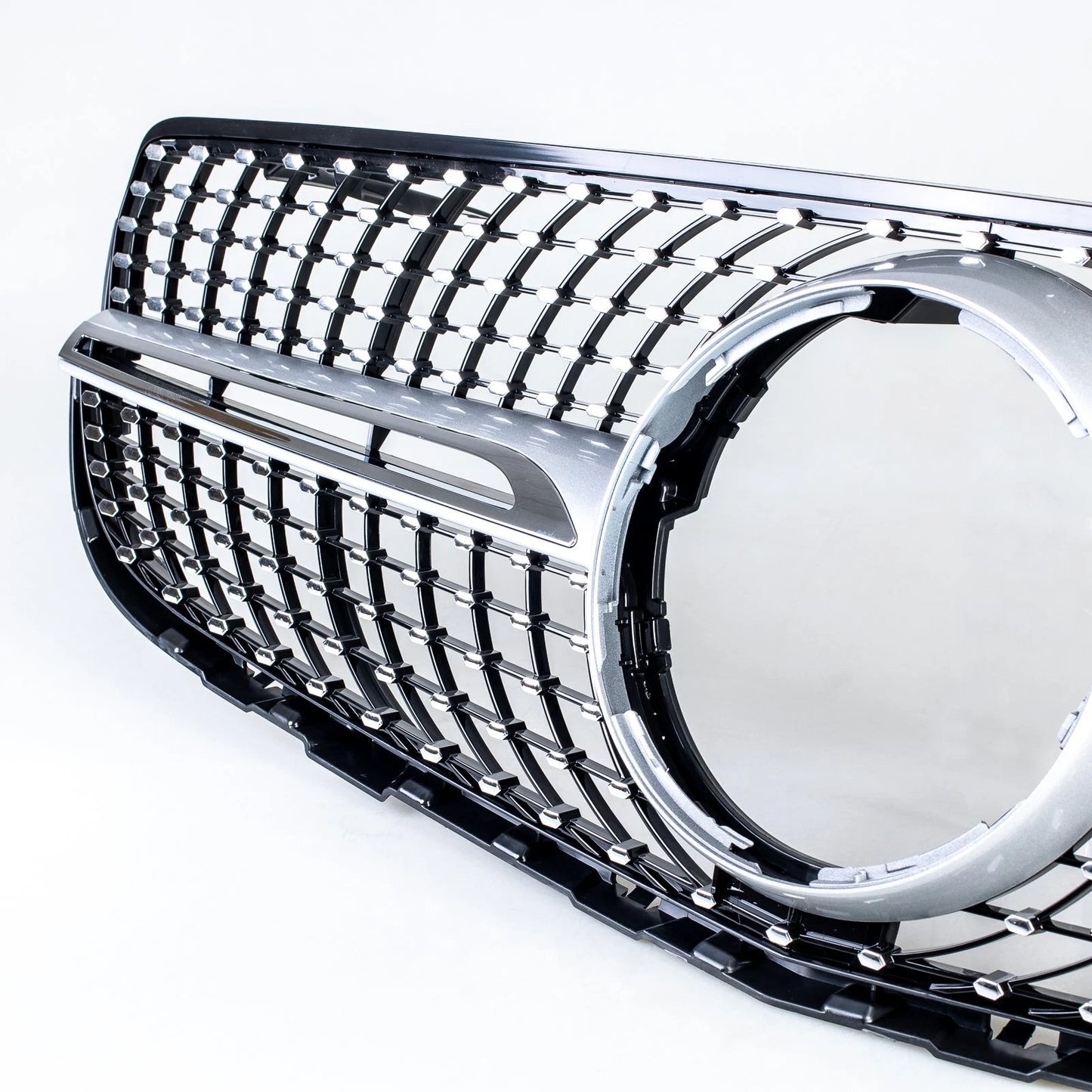 Silver Diamond Slats Front Grille for Mercedes Benz GLC X253 (2015-2019)