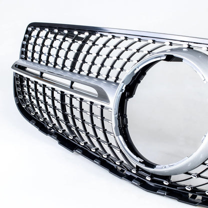 Silver Diamond Slats Front Grille for Mercedes Benz GLC X253 (2015-2019)