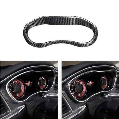 Carbon Fiber Dashboard Speedometer Cover Bezel Fits Dodge Challenger 2015-2019