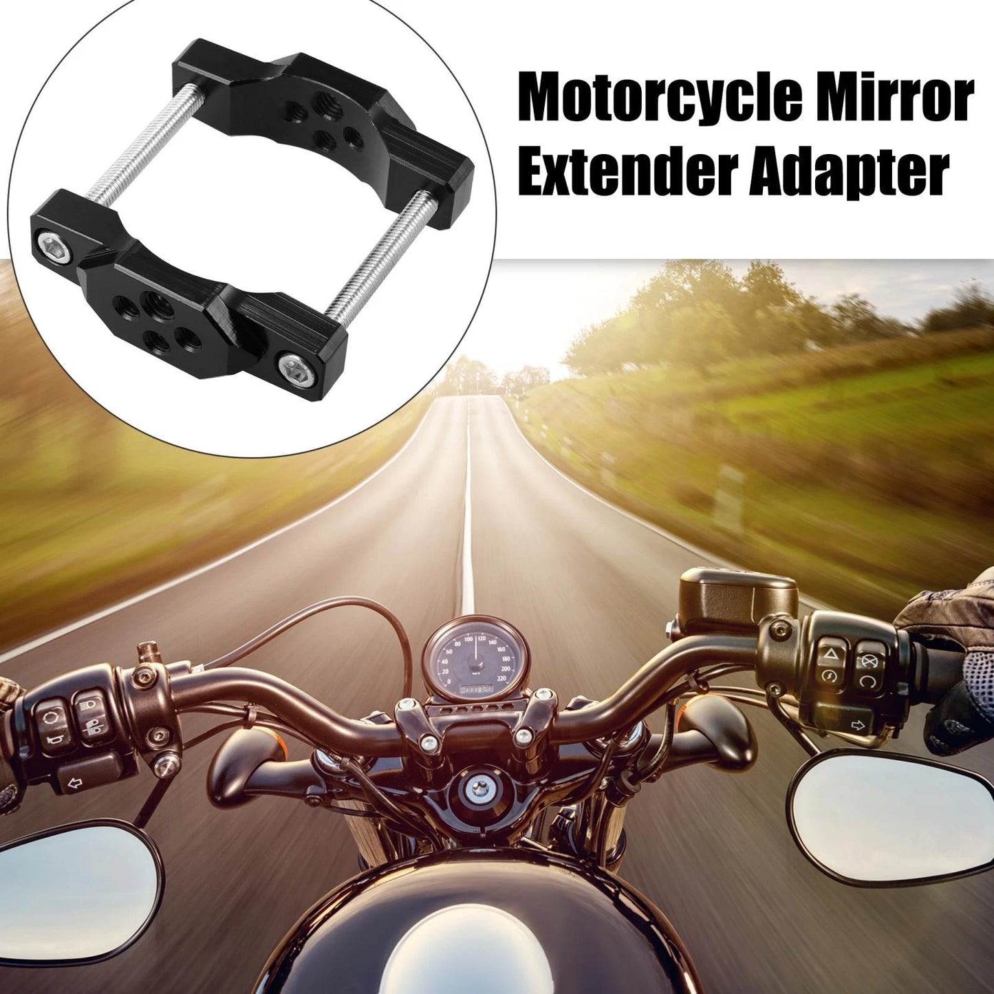 Lamp Holder / 17–63mm / Mount Bracket Clamp for Motorcycle Black