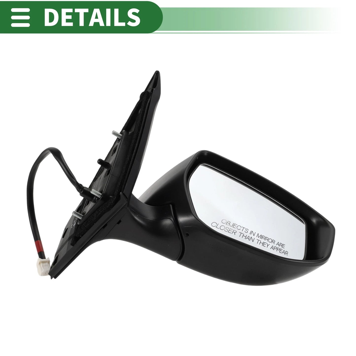 Right Side Door Mirror for Nissan Sentra (2013-2015) Manual Folding Black