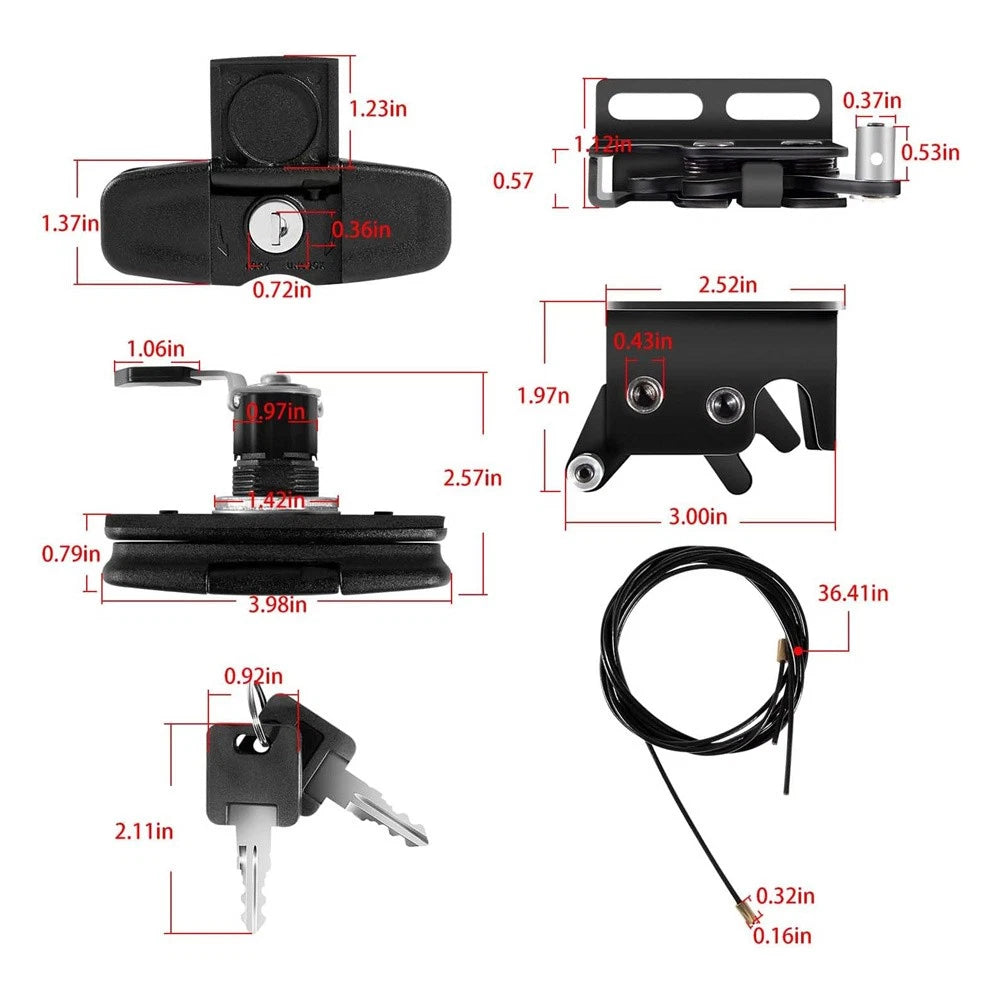 Twist Handle Kit Latches for Leer Truck Caps 100XQ, 100XL, 100XR, TSC700