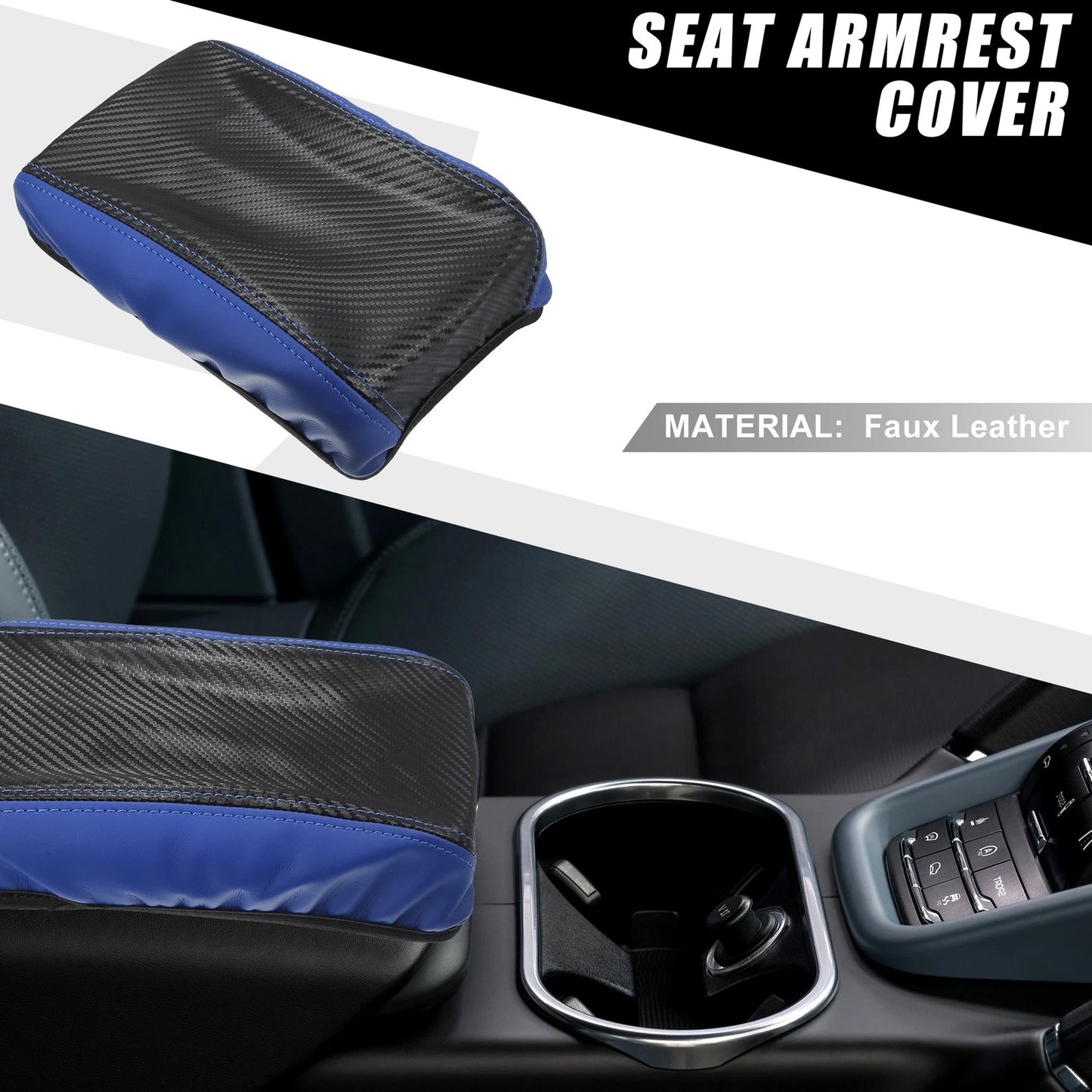 Center Console Armrest Cover Pad for Toyota Corolla Cross (2022) Blue Black
