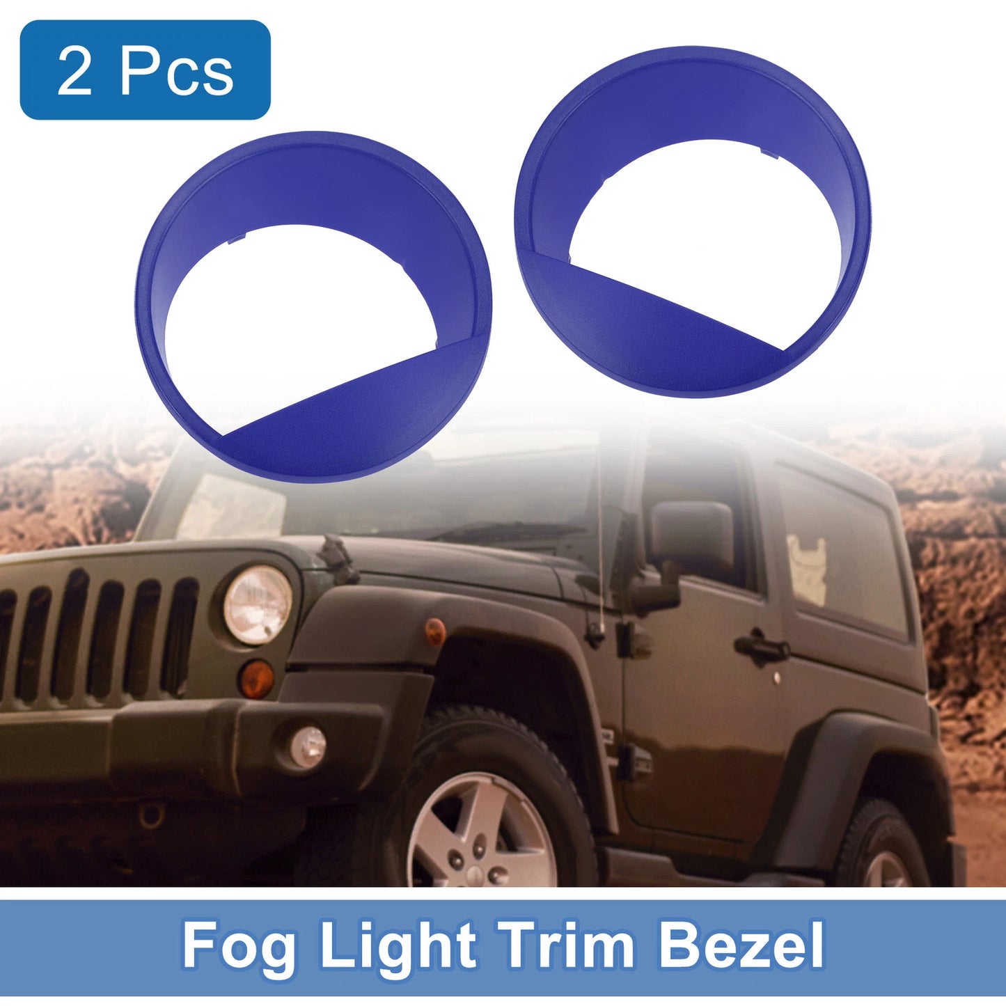 2 x Headlight Trim Bezels for Jeep Wrangler (2007-2018)
