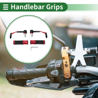 Handlebar End Grips Rubber Aluminum Alloy for Motorcycle