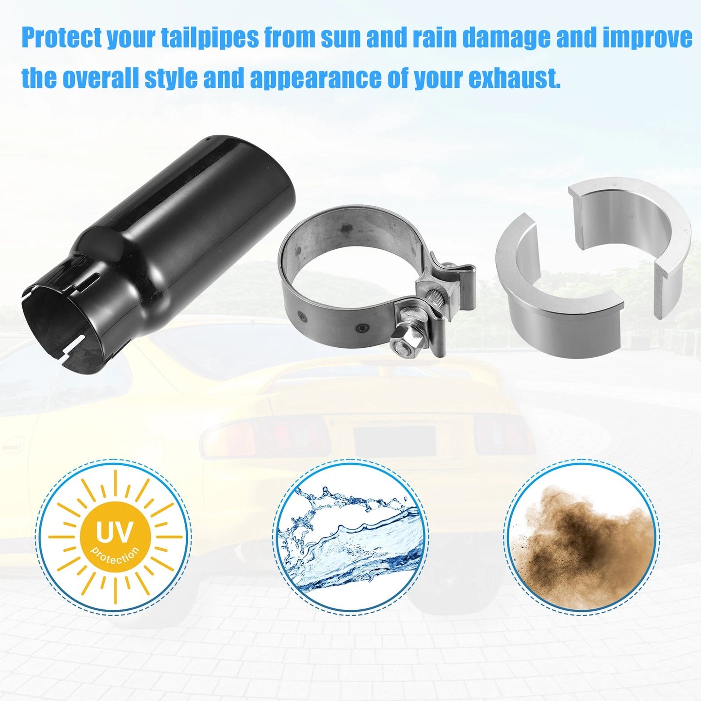 Exhaust Muffler Tip Set w/Clamp for Toyota 4Runner (2018-2021)