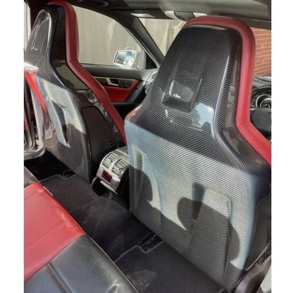 Carbon Fiber Add-on Seat Back Panel Cover for Benz W204 C63 AMG 2008-2012