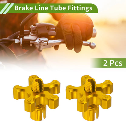 2 x M8 Aluminum Clutch Brake Cable Adjuster Screw Gold Tone for Motorcycle