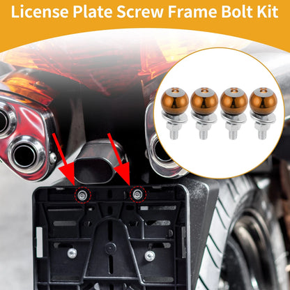 License Plate Screws Cover Orange 40mm for Motorcycle M6