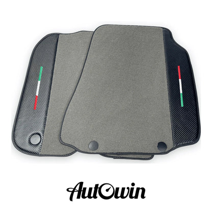 Gray Floor Mats for Ferrari 812 GTS with Carbon Fiber (2020-2023)